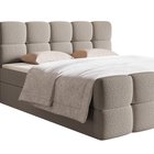 Continental bed 140x200 cm Cloudy with containers and topper Legend 03 boucle