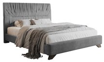 Llana continental bed 180x200 cm gray velvet