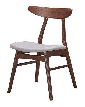 Gooddly walnut/beige wooden chair