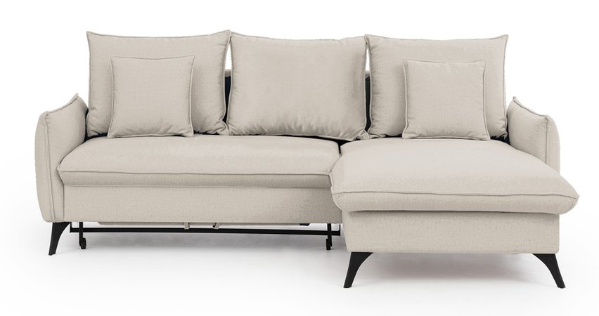 Corner sofa with sleeping function Cambiano L-shaped with container, right side