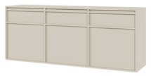 Evo three-door chest of drawers, hanging, 154 cm, Gray beige