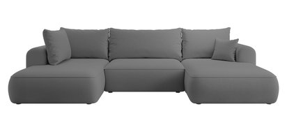 Ovo U-shaped corner sofa with sleeping function with container Castel 93, easy-to-clean velvet, left-hand side