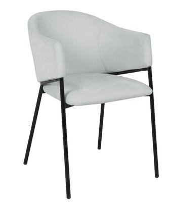 Optival upholstered chair with gray and blue armrests