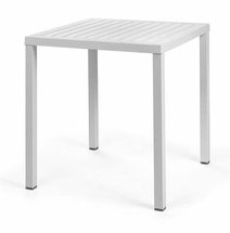 Cube Nardi square garden table, 70 cm, made of certified white material