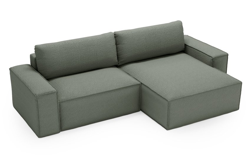 Brylio L-shaped corner sofa with sleeping function with storage, universal, khaki plush