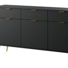 Oval three-door chest of drawers 163.5 cm Black