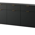Oval three-door chest of drawers 163.5 cm Black