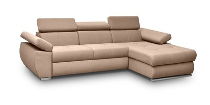 Ararip corner sofa bed 276 cm with adjustable headrests (Fabric: Element 06, Side: Left)