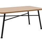 Crattale table 160x75 cm in natural color on black legs