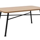 Crattale table 160x75 cm in natural color on black legs