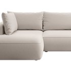 Ovo II L-shaped corner sofa with sleeping function Castel 04 with side and container, easy-to-clean velvet, left-hand