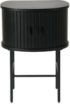 Table de chevet Gativel 50x70 cm lamelles chêne noir