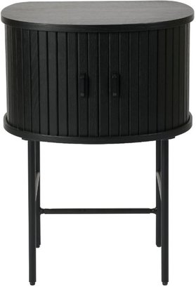 Gativel bedside table 50x70 cm lamellas black oak