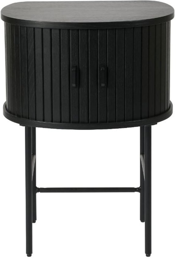 Table de chevet Gativel 50x70 cm lamelles chêne noir