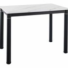 Table à manger rectangulaire Skast 100x60 cm marbre blanc/noir mat