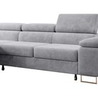 Ganta L-shaped corner sofa with sleeping function and Poso 55 container, left-hand corduroy