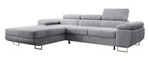 Ganta L-shaped corner sofa with sleeping function and Poso 55 container, left-hand corduroy