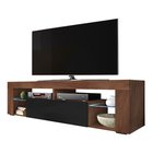 Meuble TV Bianko 140 cm (Couleur de variante : Aida Tabak Noyer Mat/Noir Brillant, Éclairage : Non)