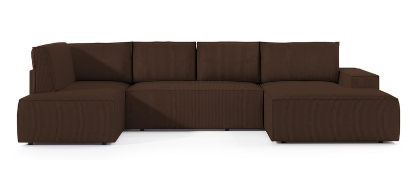 Corner sofa with sleeping function Farese New U-shaped with container right side (Fabric: Poso 06)