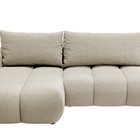 Ombo Storm 09 Canapé d'angle en L avec fonction couchage avec conteneur en tissu tressé facile à nettoyer, côté gauche