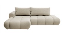 Ombo Storm 09 L-shaped corner sofa with sleeping function with a container in easy-to-clean braided fabric, left-hand side