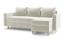 Corner sofa with sleeping function Indeally L-shaped with container universal Paros 01 velour