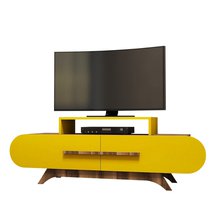 Ovalia TV cabinet 145 cm with yellow front