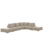 Mia L-shaped modular corner sofa with two poufs (Fabric: Storm 09)