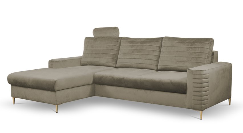 Buram L-shaped corner sofa bed with storage (Fabric: Velluto 03, Side: Left)