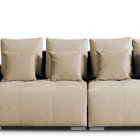 Granadilla Castel 15 three-seater sofa with storage in water-repellent velvet fabric, silver legs