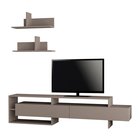 Lotero mocca TV cabinet with two wall shelves