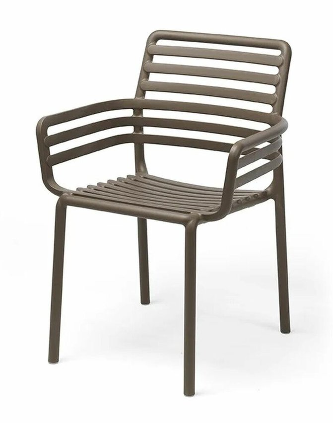 Doga Nardi garden chair with armrests made of certified dark brown material