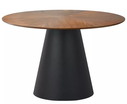 Angel dining table round top 120 cm walnut/matt black