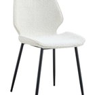 Chaise rembourrée Rablart en tissu Teddy crème sur pieds noirs