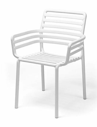 Doga Nardi garden chair with armrests made of certified white material