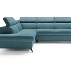 Hazryn L-shaped corner sofa bed with adjustable headrests and storage (Fabric: Cloud 75, Side: Left)