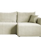 Mamla L-shaped Amon 18 corner sofa with sleeping function with a container, universal hydrophobic velor