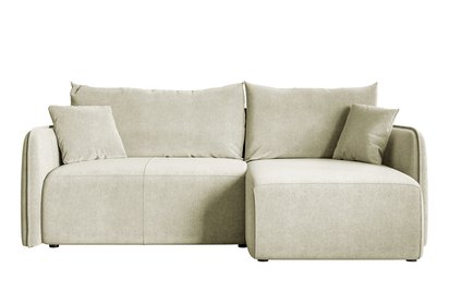 Mamla L-shaped Amon 18 corner sofa with sleeping function with a container, universal hydrophobic velor