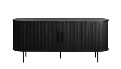 Gativel slatted chest of drawers 180 cm black oak