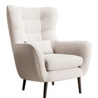Vence Castel 04 wing chair, velvet, easy-to-clean beech legs