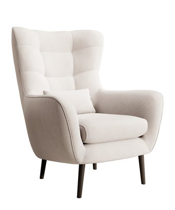 Vence Castel 04 wing chair, velvet, easy-to-clean beech legs