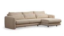 Bellines L-shaped corner sofa right side beige corduroy