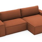 Brylio L-shaped corner sofa with sleeping function with storage, universal, copper plush