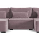 Moduliano U-shaped corner sofa with sleeping function with storage, universal, pink corduroy