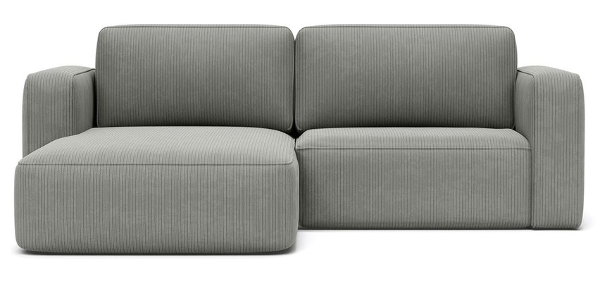 Bissari L-shaped left-hand corner sofa with sleeping function with Perla 30 corduroy container