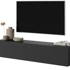 Veldio TV cabinet, 140 cm, black, with a milled front