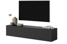 Veldio TV cabinet, 140 cm, black, with a milled front