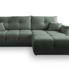 Mollete L-shaped corner sofa with sleeping function with Sicuro 05 universal chenille container