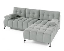 Bareli L-shaped corner sofa bed Amon 09 with a container, hydrophobic velvet, right-hand side