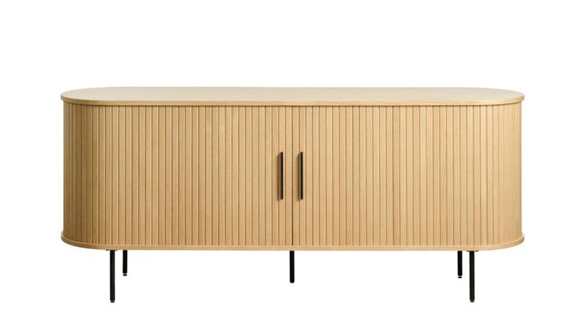 Gativel slatted chest of drawers 180 cm natural oak